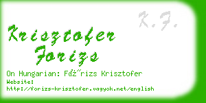 krisztofer forizs business card